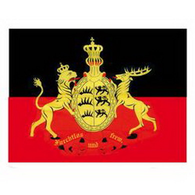 Vlajka WRTTEMBEGSKO s emblemem