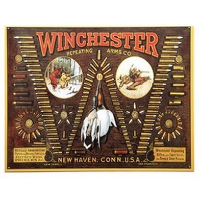 Cedule plechová Winchester - náboje