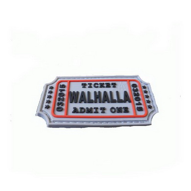 Nášivka WALHALLA TICKET velcro plast ŠEDÁ