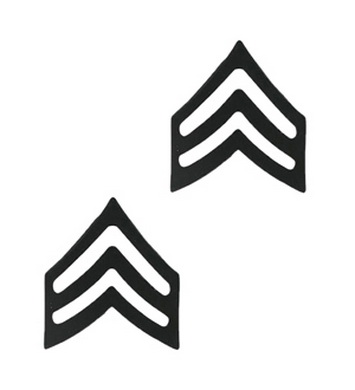 Odznak hodnosti SERGEANT SUBDUED ČERNÝ