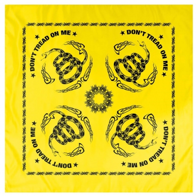 Šátek DON´T TREAD ON ME 55 x 55 cm ŽLUTÝ
