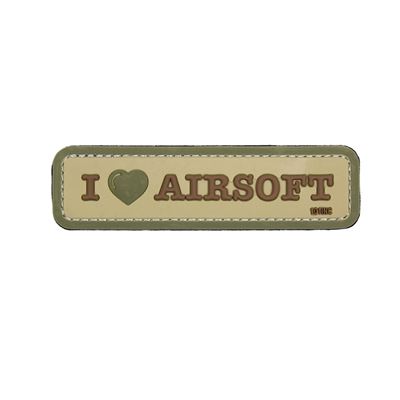 Nivka 3D plastov I LOVE AIRSOFT velcro COYOTE