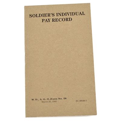 Prùkaz US SOLDIERS INDIVIDUAL PAY RECORD