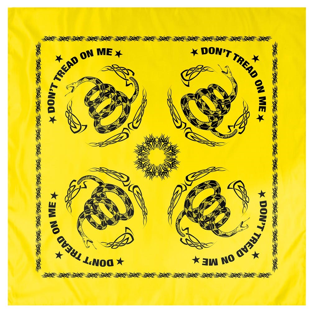 Šátek DON´T TREAD ON ME 55 x 55 cm ŽLUTÝ - zvìtšit obrázek