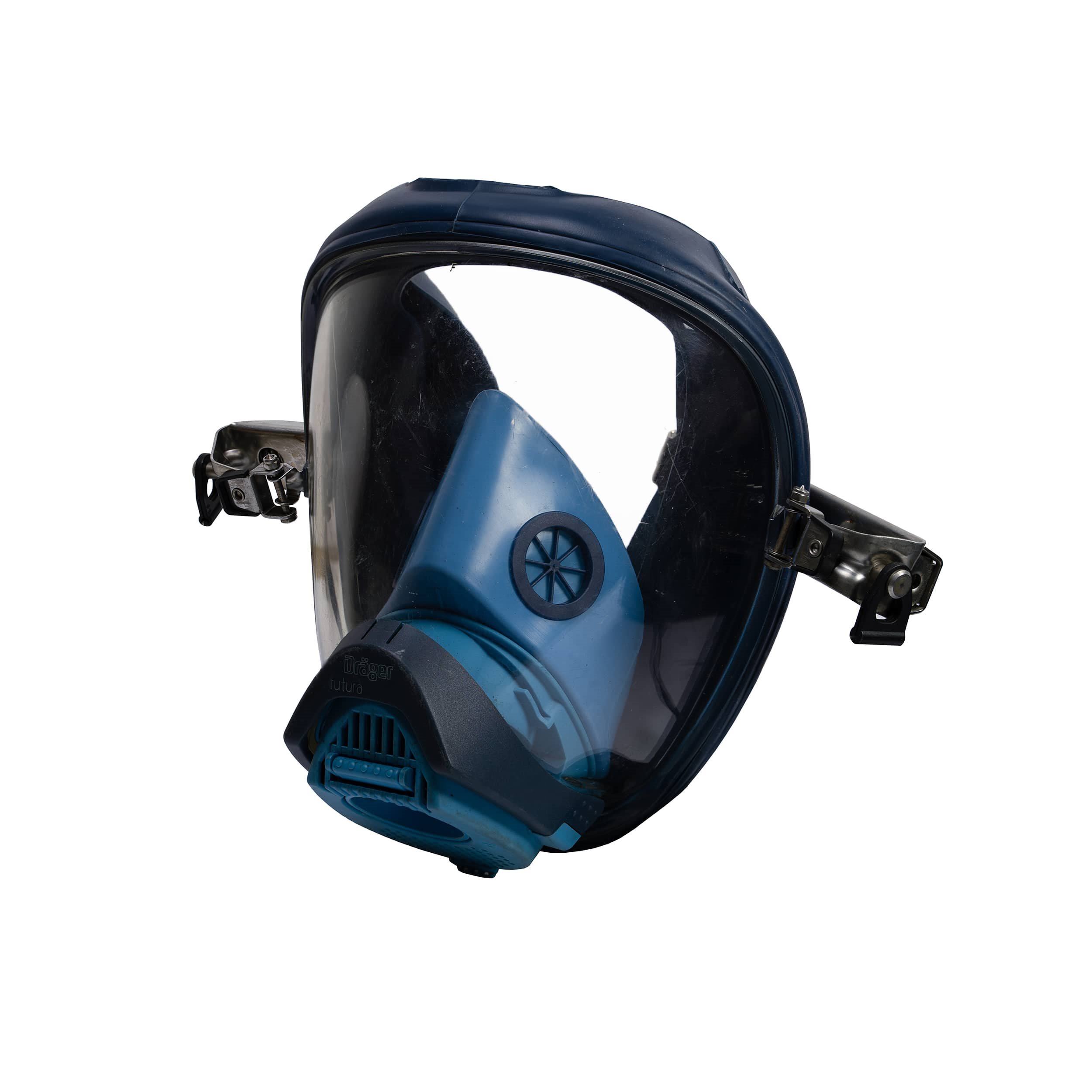 Maska plynová modrá Dräger FUTURA s uchycením pro helmu použitá - zvìtšit obrázek