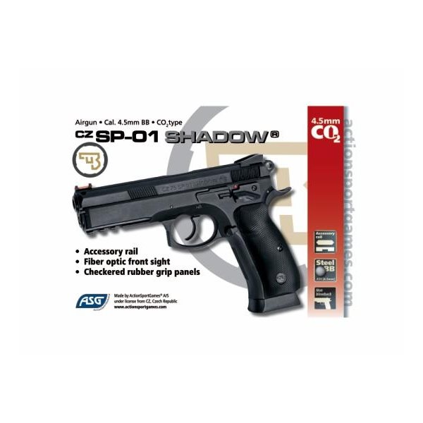Pistole CZ 75 SP-01 Shadow CO2 BB steel 4,5mm - zvìtšit obrázek